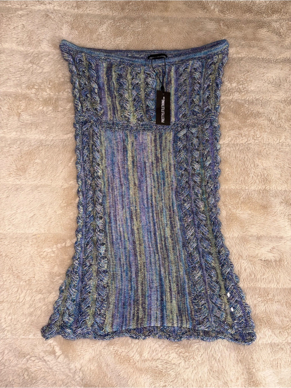 PrettyLittleThing Multicolor Knit Sweater - Purple, Blue, Green